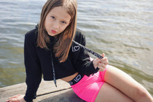 Load image into Gallery viewer, LOZZILOVE CROPPED HOODIE - Black