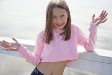 Load image into Gallery viewer, LOZZILOVE CROPPED HOODIE - Baby Pink