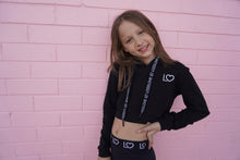 Load image into Gallery viewer, LOZZILOVE CROPPED HOODIE - Black
